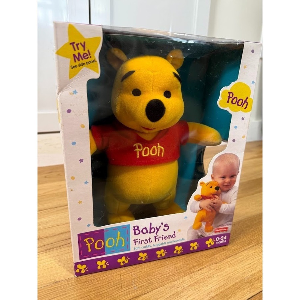 Disney Mattel Vintage 90s Baby's First Winnie the Pooh Plush Bear NIB Y2K